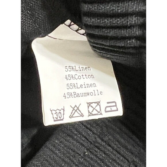 KANCY KOLE Womens Casual Shorts Size XL Elastic Waist Pull on Black Linen Blend - Picture 6 of 7